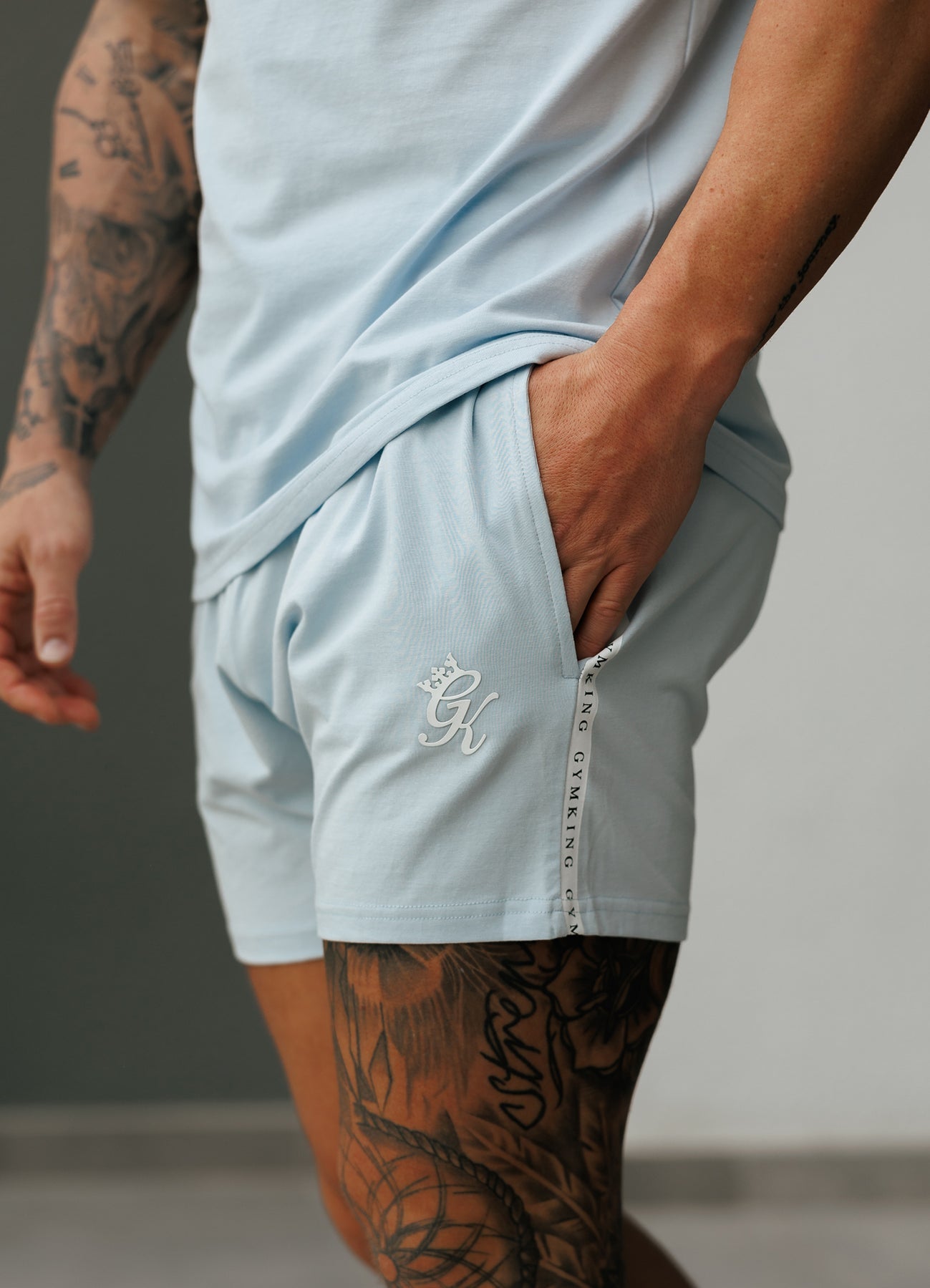 Gym King Taped Jersey Short Sky Blue