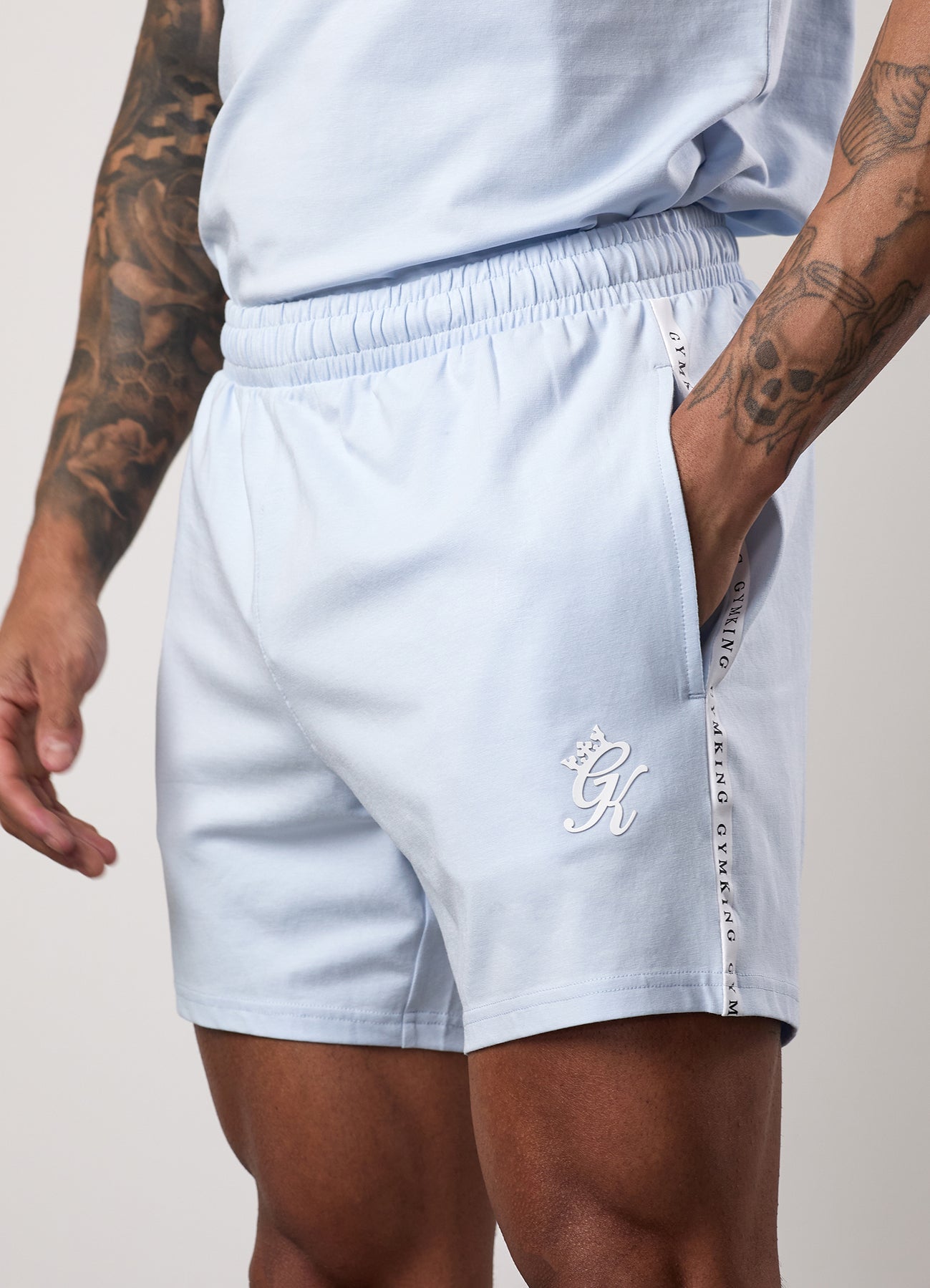 Gym King Taped Jersey Short Sky Blue