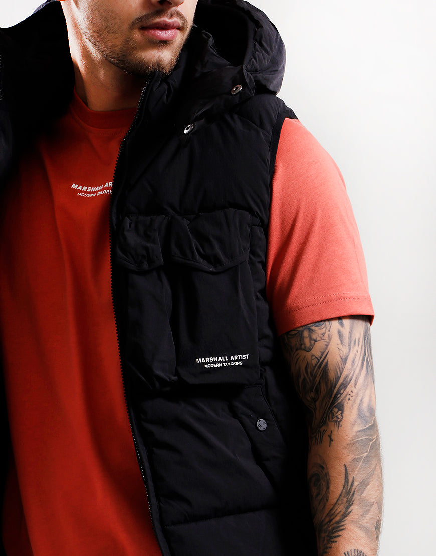 MARSHALL ARTIST MULTI POCKET GILET BLACK