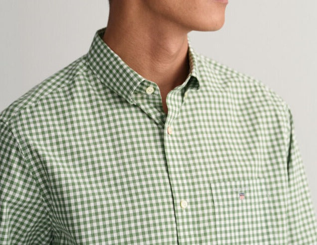 REGULAR FIT GINGHAM BROADCLOTH SHIRT