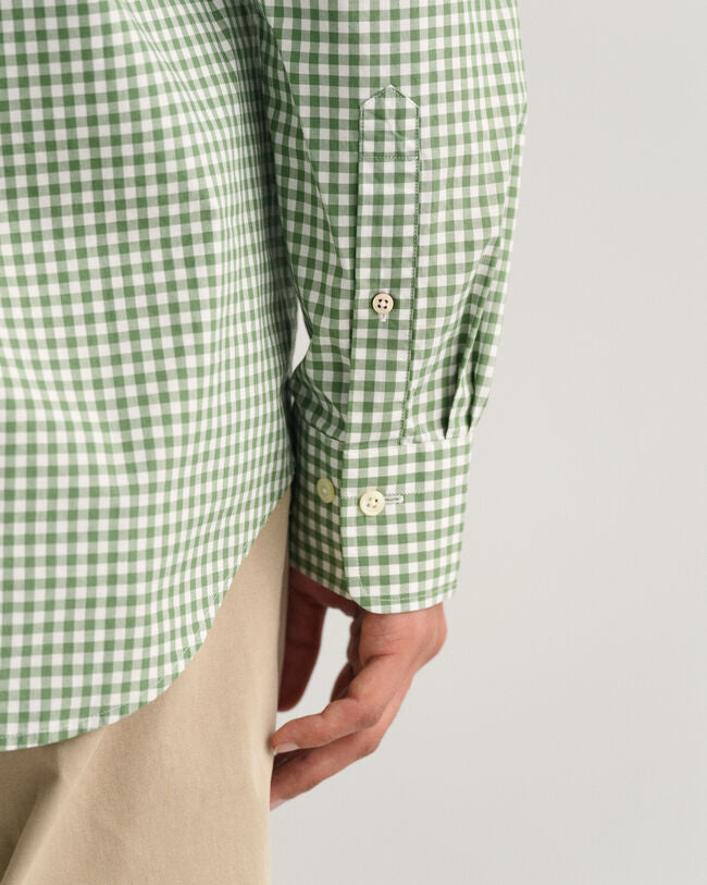 REGULAR FIT GINGHAM BROADCLOTH SHIRT