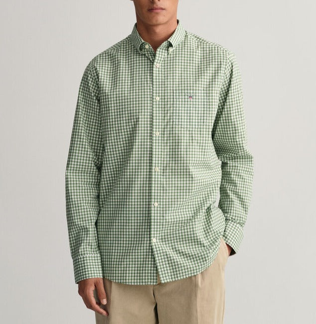 REGULAR FIT GINGHAM BROADCLOTH SHIRT