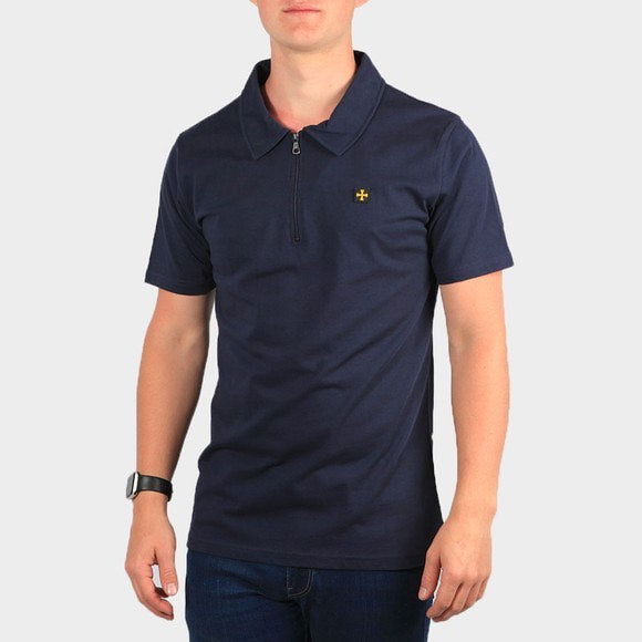 Terrace Cult Mens Blue 1/2 Zip Polo Shirt