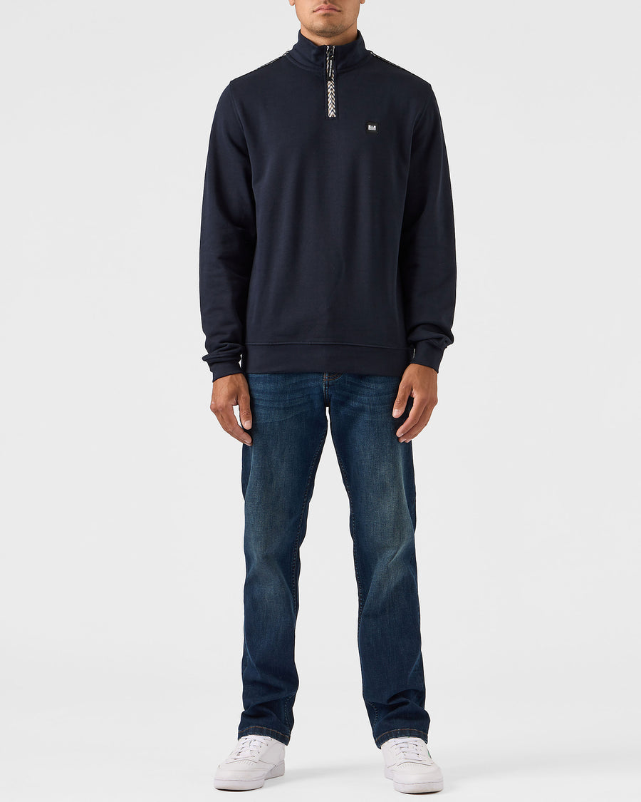 MATISA QUARTER ZIP SWEATSHIRT NAVY/HOUSE CHECK