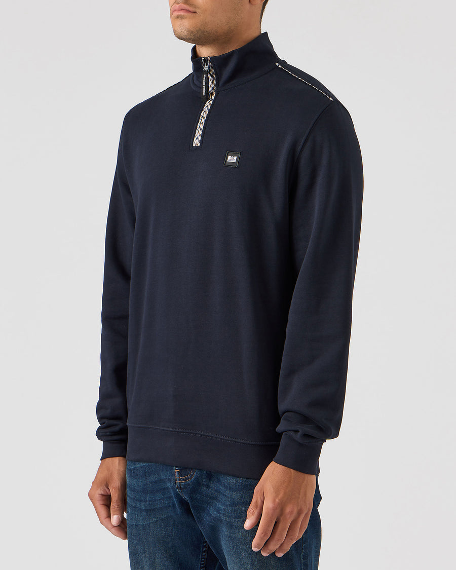 MATISA QUARTER ZIP SWEATSHIRT NAVY/HOUSE CHECK