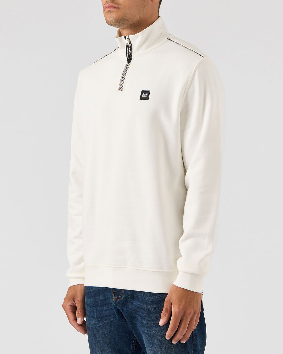 MATISA QUARTER ZIP SWEATSHIRT WINTER WHITE/HOUSE CHECK