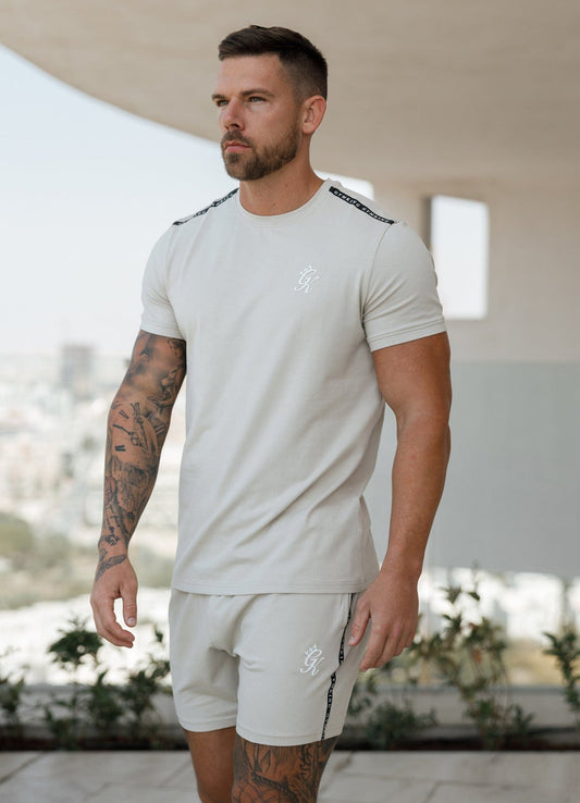 Gym King Taped Jersey Tee Light Stone